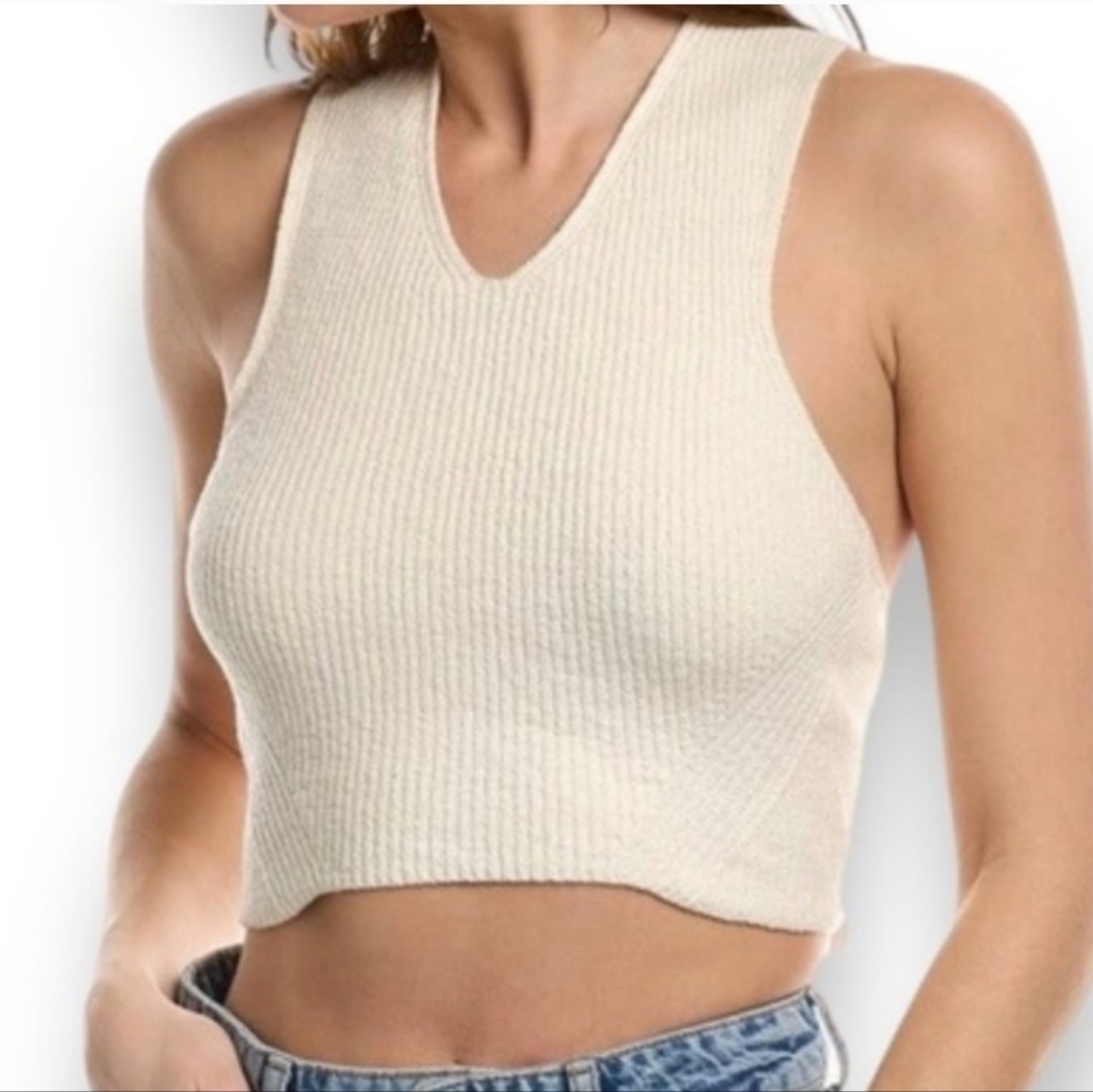 House Of Harlow Crop Knit Top Tie Back